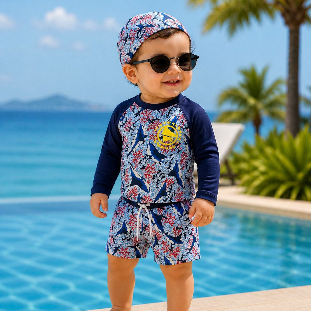 Combinaison anti-UV écoresponsable bébé garçon 3piéces