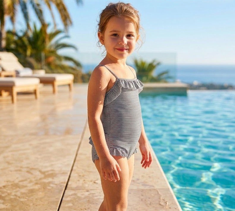 Maillot de bain fille rayé