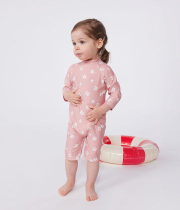 Combinaison anti UV bébé, imprimée à fleurs