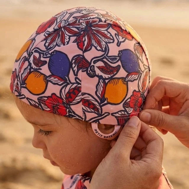 Ensemble fille 3P : T shirt + Jupe de plage + Bonnet -UV UPF 50+ écoresponsable bébé fille
