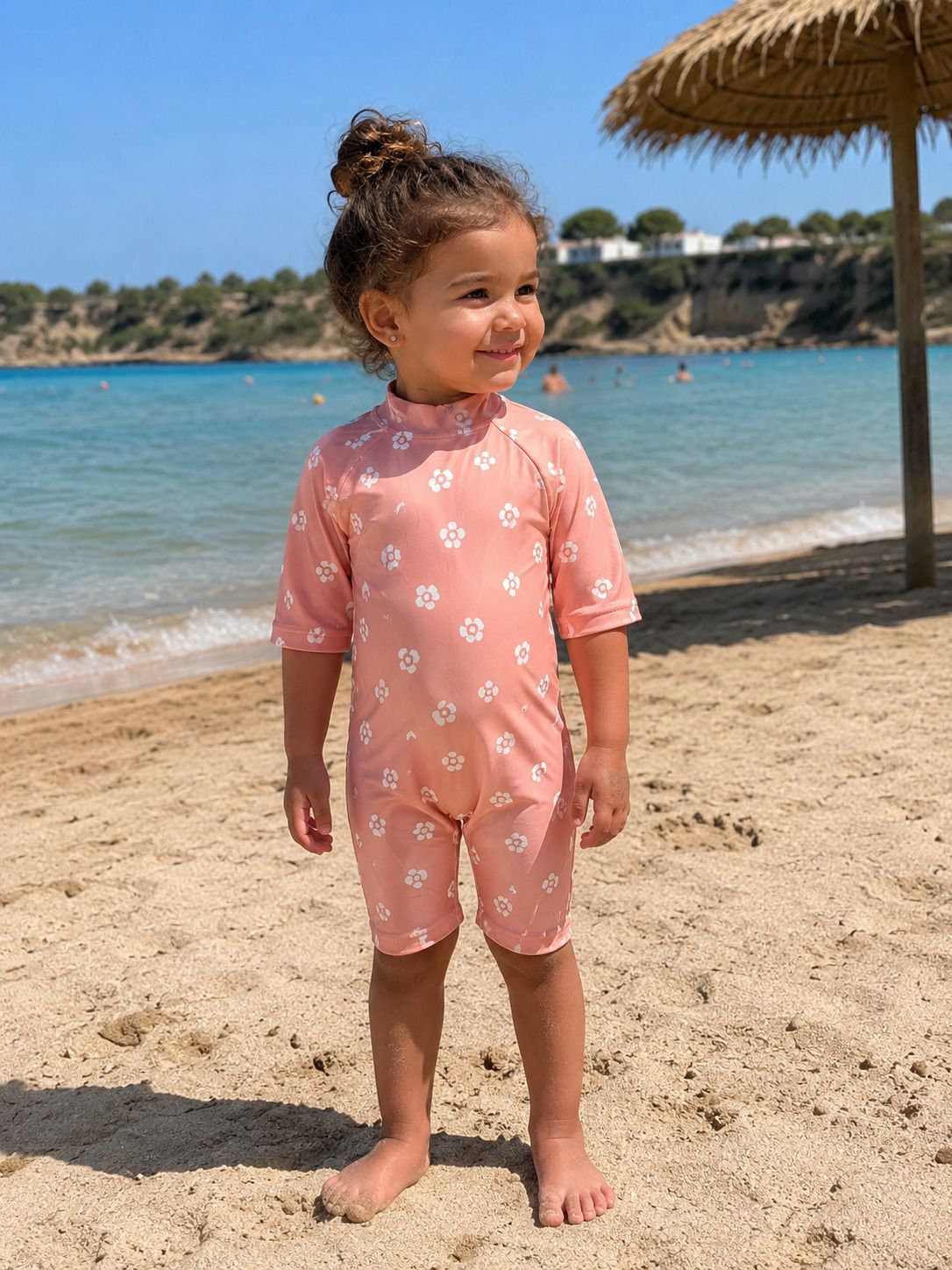 Combinaison anti UV bébé, imprimée à fleurs